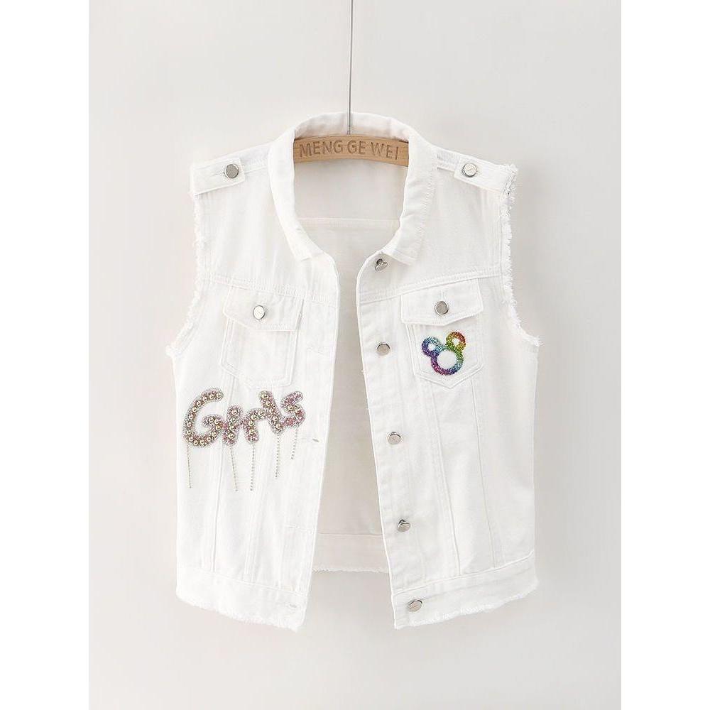 Stacked Denim Vest Women Jacket Vest Top Outer Women [2026 New Style]