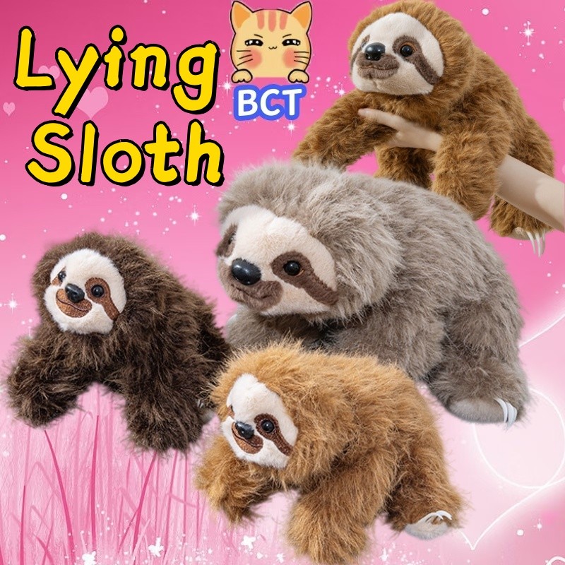 BCT น่ารัก Sloth ตุ๊กตาตุ๊กตา Kawaii Prone Sloth ตุ๊กตาของเล่นจําลองสัตว์เฟอร์นิเจอร์สร้างสรรค์เครื่