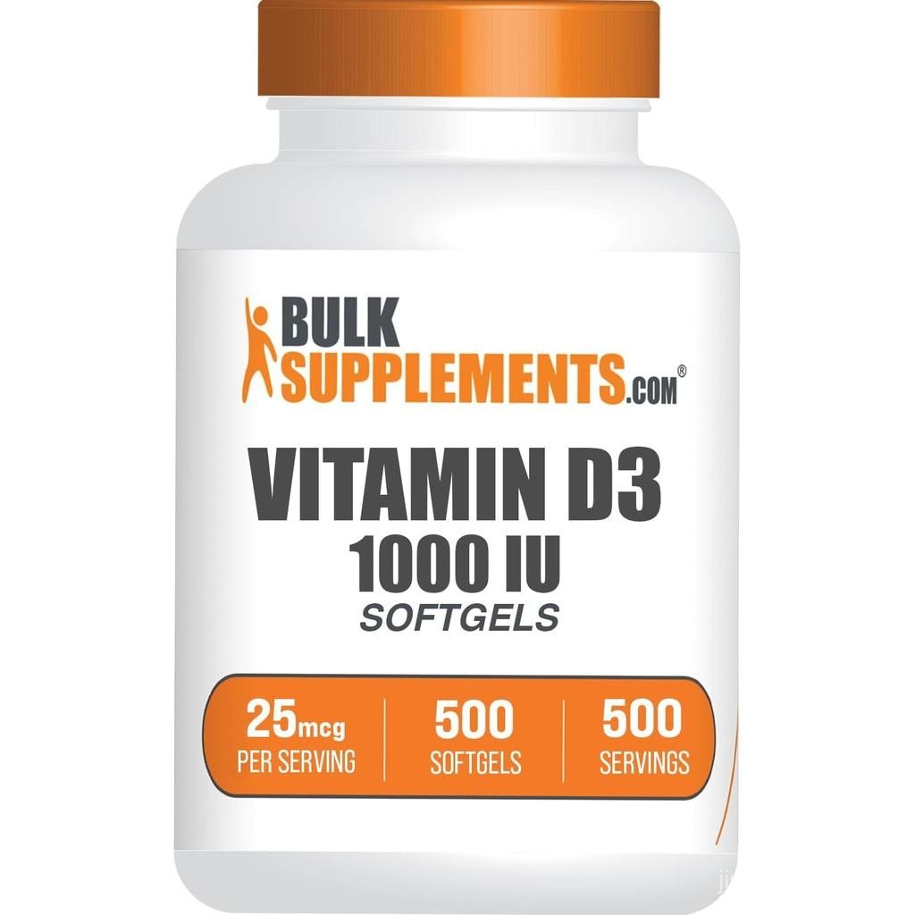 Bulks.com D3 1000IU Softgels Cholecalciferol D3 D 1000 IU 1 D3 Softgel (25mcg of D) ต่อให้บริการ 500