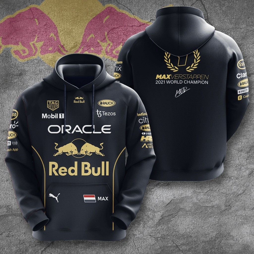 เสื้อกันหนาว Hoodie Sportwear Suit ชุดลําลอง Max Verstappen x Red Bull Racing 3D เครื่องแต่งกาย