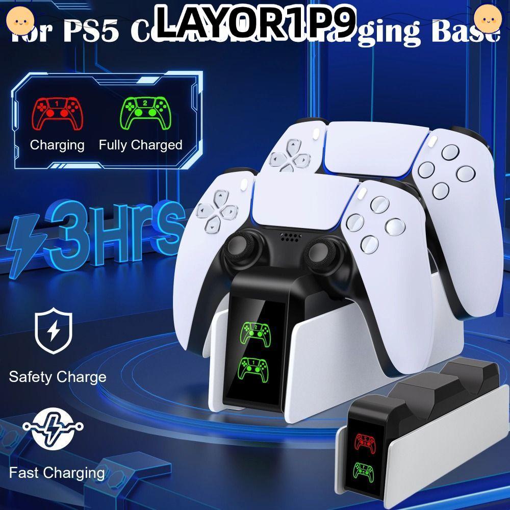 LAYOR1P9 ตัวควบคุมเกมฐานชาร์จ,พร้อมไฟ LED Fast CHARGING Controller สถานีชาร์จ,อินเทอร์เฟซ ABS Type-C