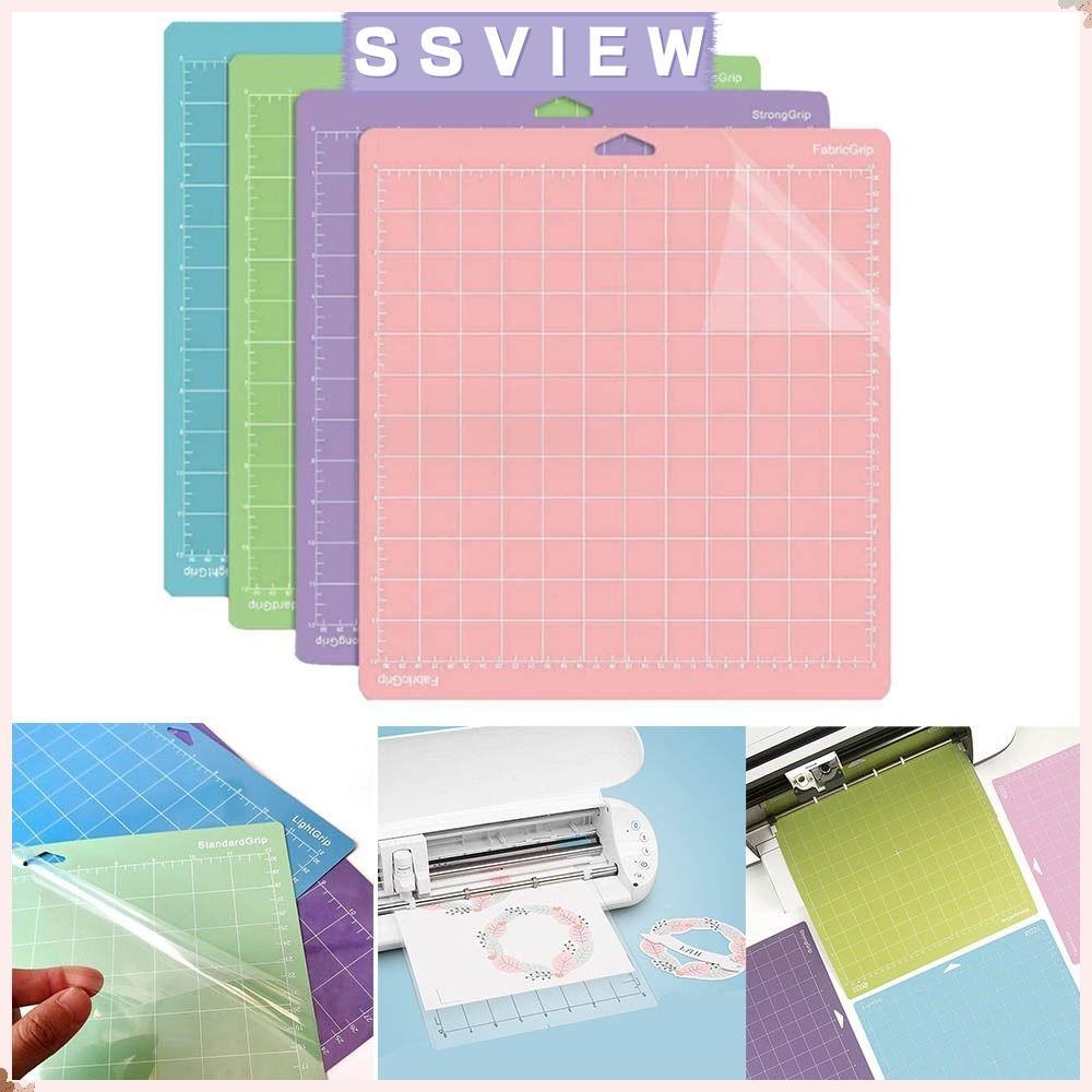 แผ่นรองตัด SILLSAVIEW, แผ่นรองตัดกาวกันลื่น, การ์ดหนาแบบพกพา PVC Strong Grip Cricut Mat สําหรับงานฝี