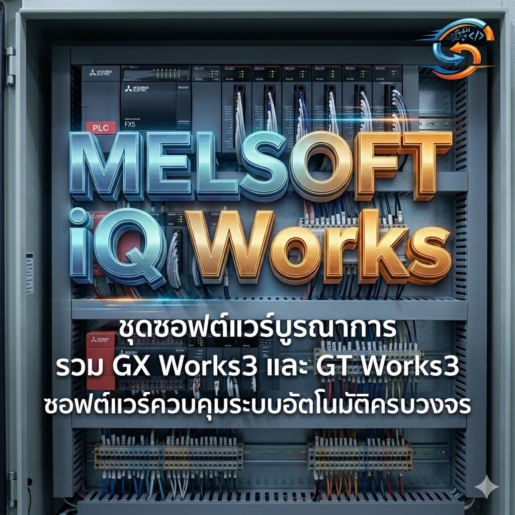 MELSOFT iQ Works (รวม GX Works3 / GT Works3) สำหรับเขียนโปรแกรม PLC Mitsubishi แบบครบวงจร(Boxed Vers