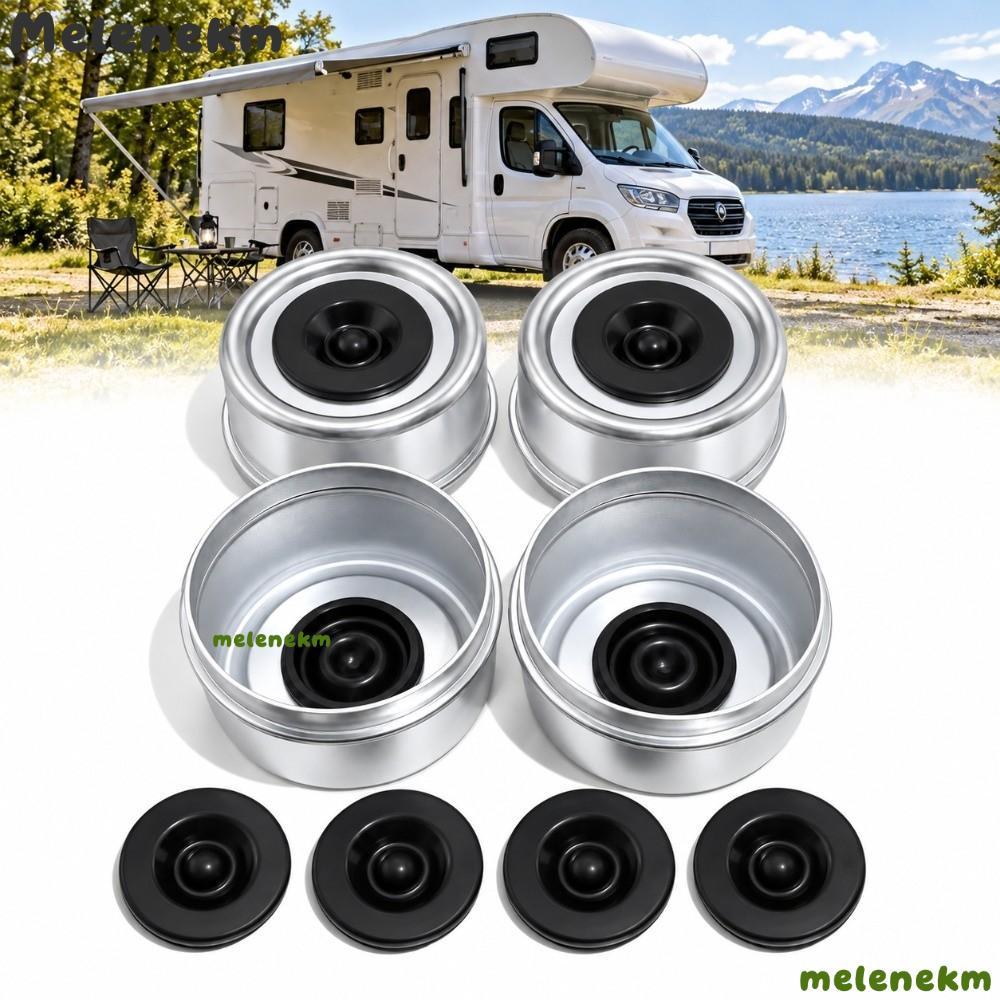 MELEN 4PCS Trailer Hub Dust Cap, 2.44 นิ้วพร้อมปลั๊กยาง Trailer Axle Dust Cap, ทนทาน Heavy Duty Trai