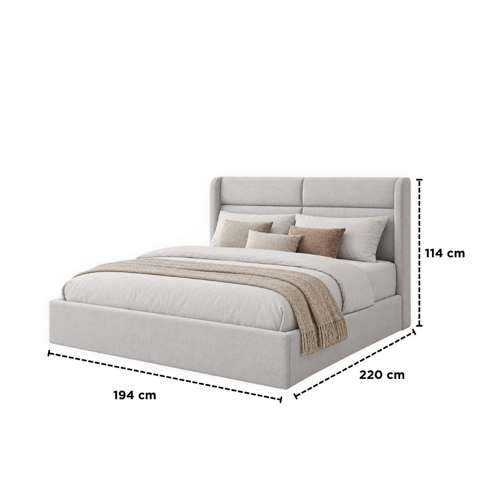 SB Design Square เตียงนอน ขนาด 6 ฟุต รุ่น Grei สีน้ำตาลอ่อน (194x220x114 ซม.) แบรนด์ KONCEPT FURNITURE