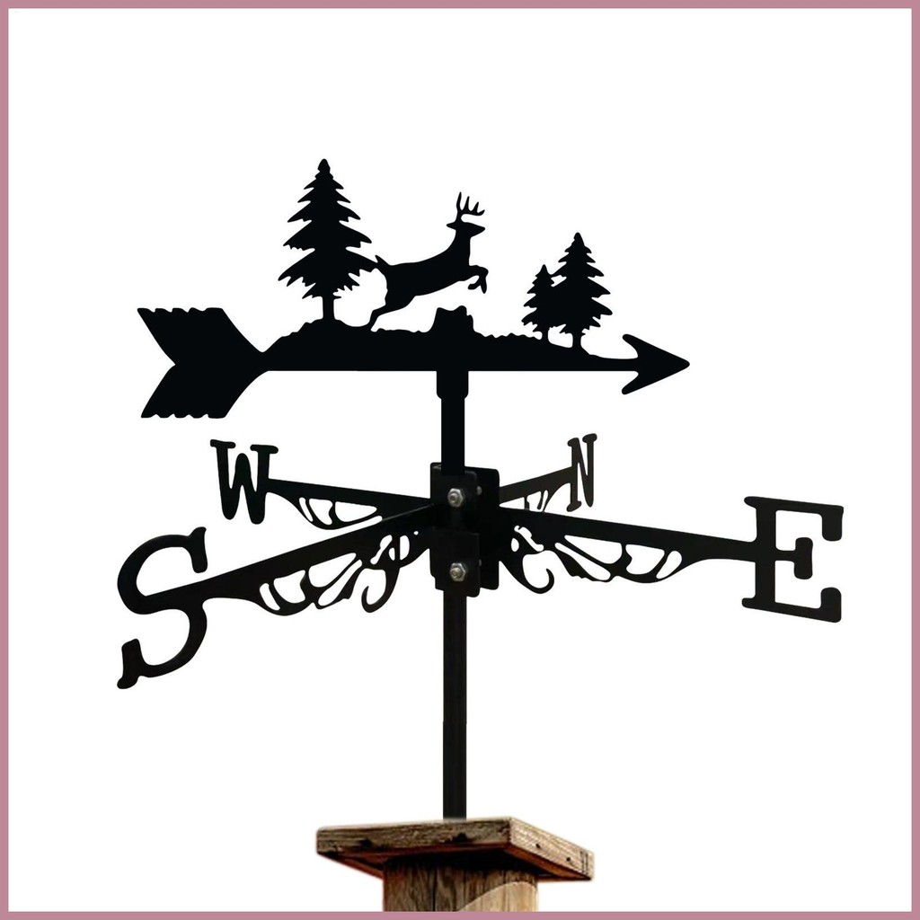 Weather Vane Deer โลหะสภาพอากาศ Vane Reindeer ลม Vane Weathervane สําหรับสวนตกแต่งคริสต์มาส onwasth