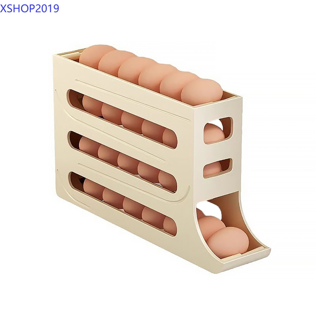 XSHOP2019กล่องเก็บไข่แบบเลื่อน ชั้นเก็บไข่ 4ชั้น บรรจุได้สูงสุด30ฟอง เลื่อนเองอัตโนมัติ วางในตู้เย็นได้ - รูปที่ 7