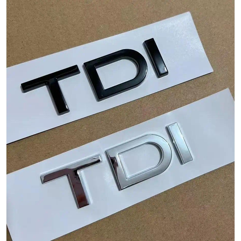 1X Chrome สีดําเงา ABS TDI รถด้านหลังสติกเกอร์สัญลักษณ์สําหรับ A1 A3 A4 A5 A6 A6L A7 A8 S3 S6 Q3 Q5 