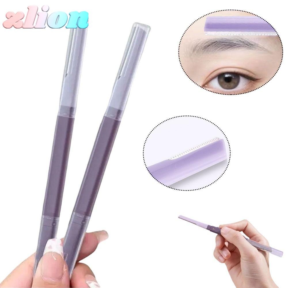 ZLION 1/2 ชิ้น Eyebrow Trimmer, ป้องกัน Double Headed Eyebrow Razor, Micro-Focus Facial Razor ชุดเคร
