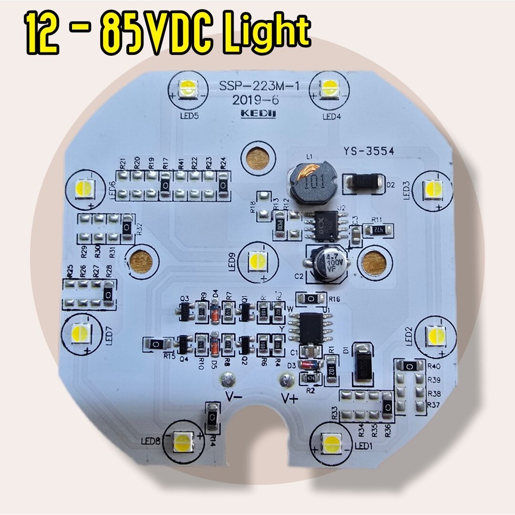 ไฟ LED light 12-85V รับแรงดันไฟกว้าง สำหรับซ่อมบำรุงรักษาไฟ LED งาน โซล่าเซล