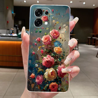 สําหรับOppo A6 Pro 4G CPH2799 กรณีOppo A6 Pro 5G CPH2781 ฝาครอบใสแฟชั่นหรูหราผีเสื้อดอกไม้นุ่มTPUซิลิโคนโทรศัพท์กรณี