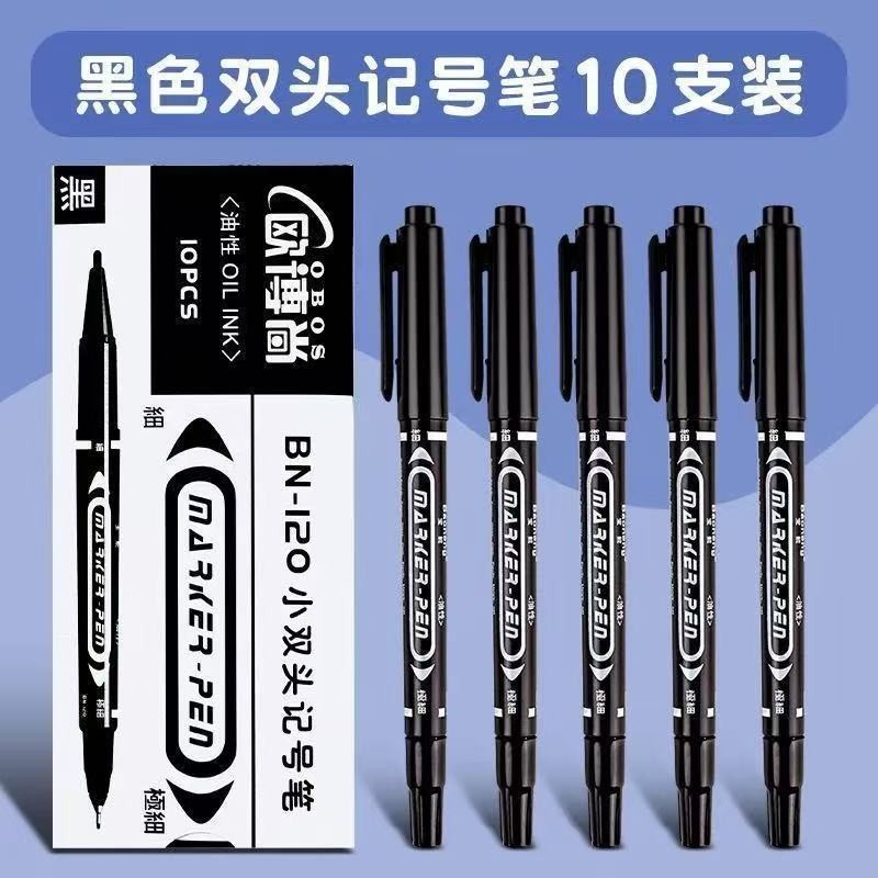 [ผู้จัดการร้านแนะนํา] Quick-Drying Hook Line Pen Art Dedicated Double-Headed Hook Line Marker Pen ทน