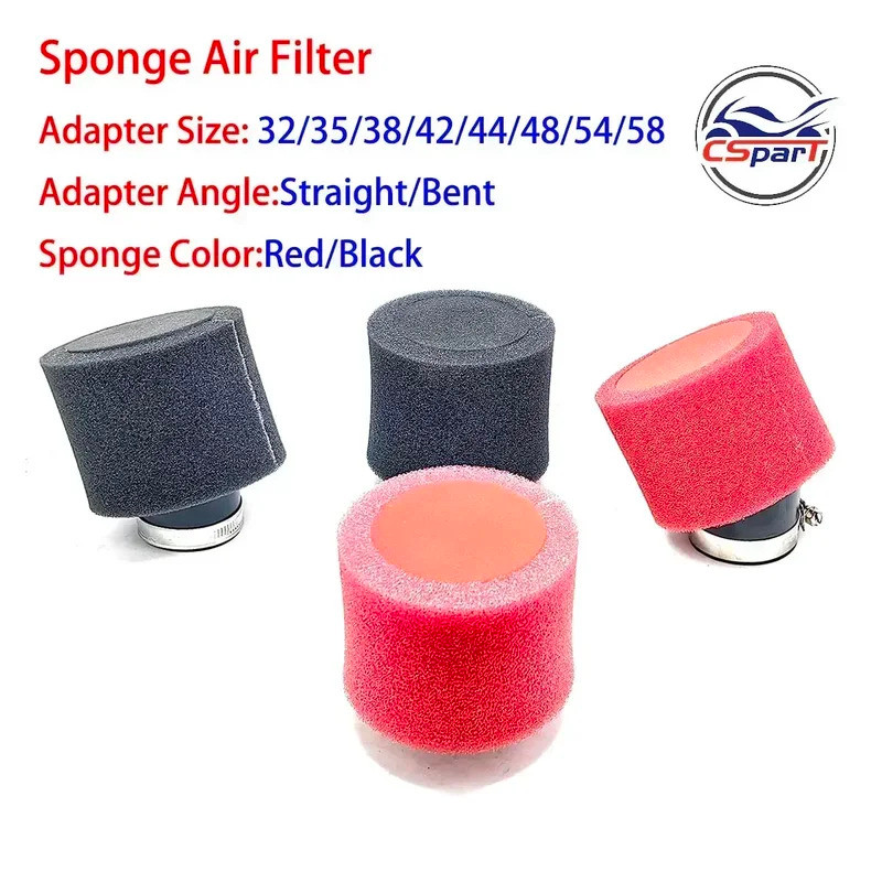 32 มม.35 มม.38 มม.42 มม.44 มม.58 มม.ตรงคอโฟมกรองอากาศฟองน้ําทําความสะอาด Moped สกู๊ตเตอร์ Dirt Pit จ