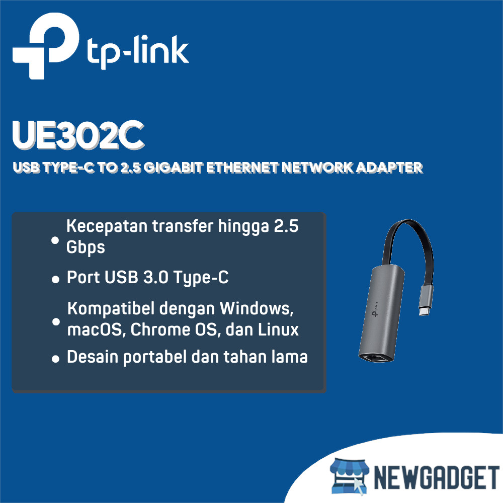 TP-LINK UE302C USB TYPE-C TO 2.5 GIGABIT ETHERNET NETWORK ADAPTER