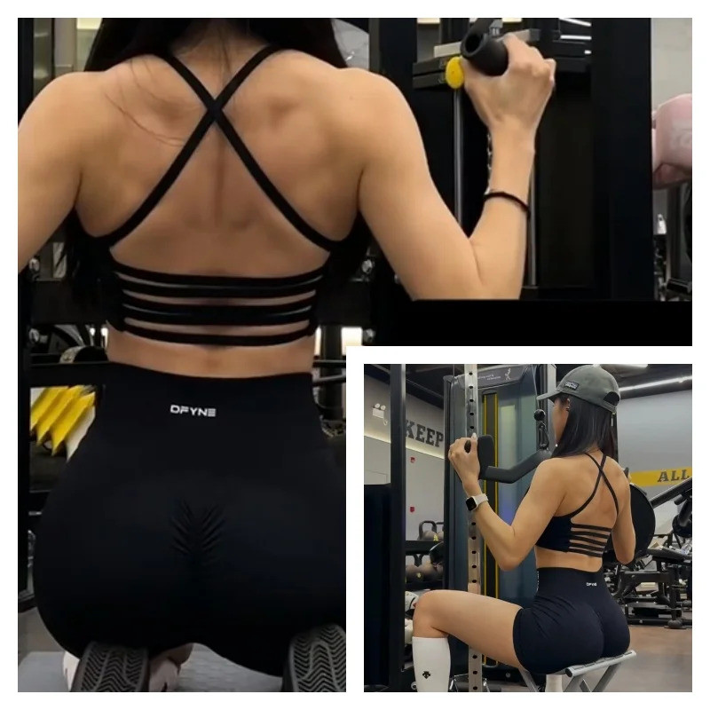 Dfyne กางเกงขาสั้น Impact Gym กางเกงขาสั้นผู้หญิงฟิตเนสกีฬากางเกงขาสั้นต่ํา Ribbed Band โยคะกางเกงขา