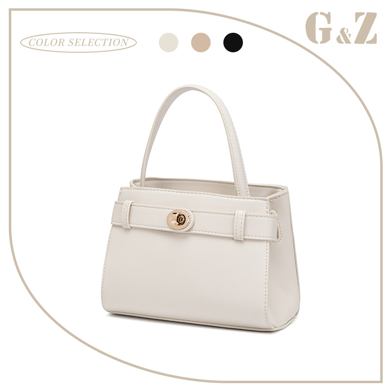 G&Z Monica Luxe - กระเป๋าสะพายหนัง PU สําหรับผู้หญิงพร้อมสายปรับนูนเรียบ