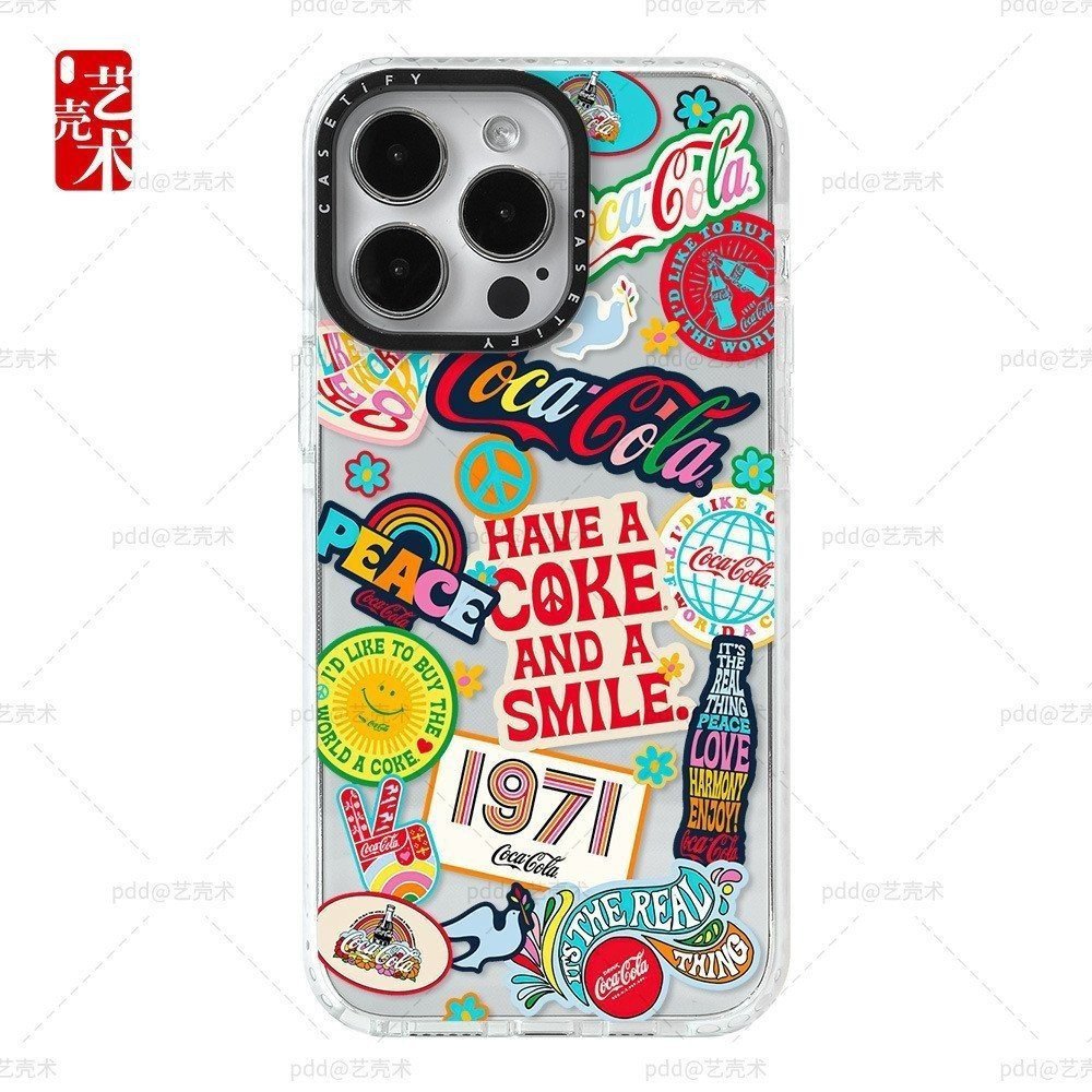Coca-Cola Label Casetify เคสโทรศัพท์ Collaboration iPhone14promax Anti-Fall13mini Soft Shell