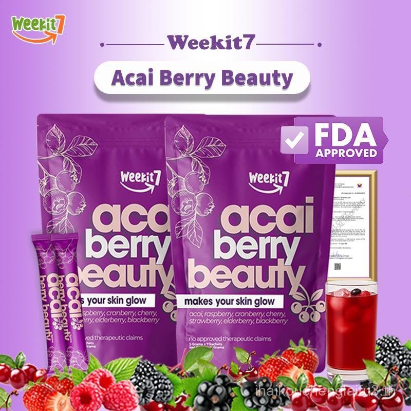 ซื้อ 1 แถม 1Weekit7 Acai Berry Mixed Powder Vitamine Beauty Anti Oxidant FDA ได้รับการอนุมัติสตรอเบอ