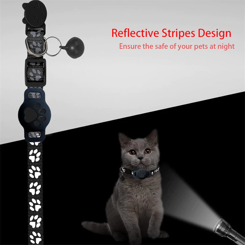 เข้ากันได้กับระบบ iOS Android Pet Cat Locator Collar กันน้ํา Apple "Find My" Tracker ปลอกคอสะท้อนแสง thumbnail 6
