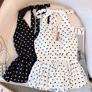 เสื้อกั๊กเปิดหลังพิมพ์ลายจุดสำหรับผู้หญิงในช่วงฤดูร้อนปี 202…