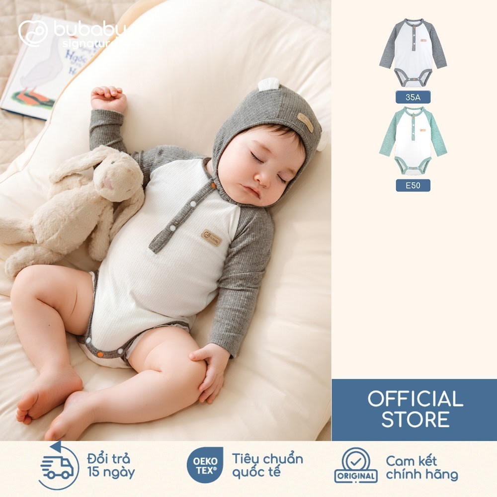 BU Baby (1M-12M) บอดี้สูทคอเต่าแขนยาว Bubaby Lennie BWL210300 | บอดี้แท้