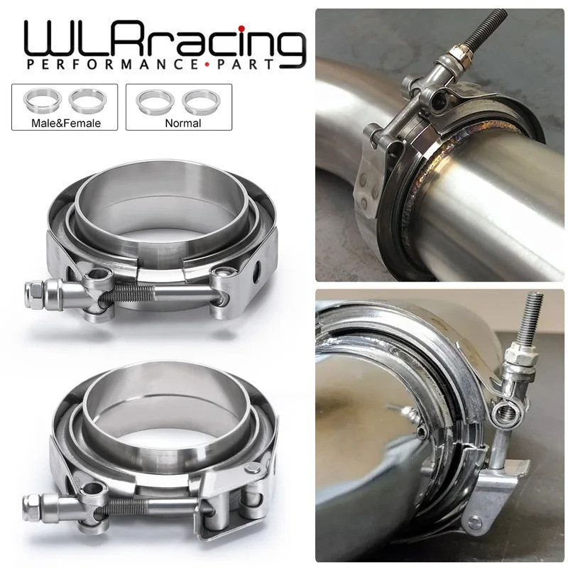 QQ 2 "2.5" 3 "3.5" 4 "รถสแตนเลส V-band ชายหญิงหน้าแปลนท่อไอเสีย Vband Clamps V band Clamp Kit V-Band