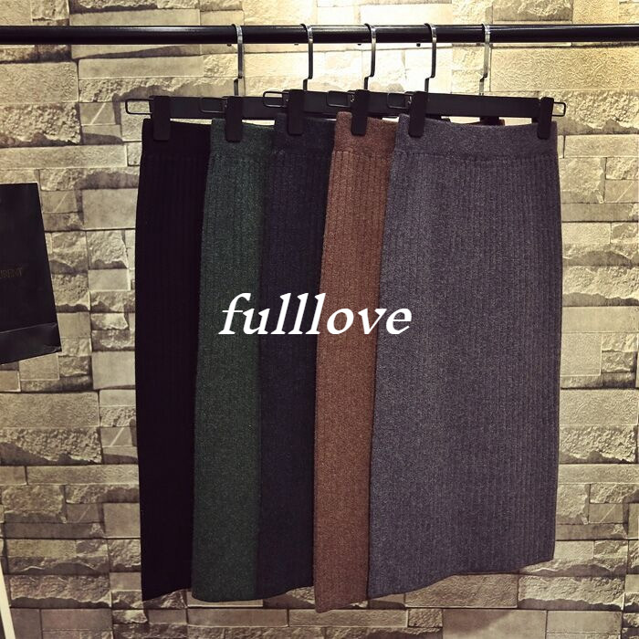 [ส่งไวจากไทย] Fulllove กระโปรงทรงเอเอวสูง ผ้ายืด สีพื้น สำหรับผู้หญิง มี 6 สี รุ่นE470