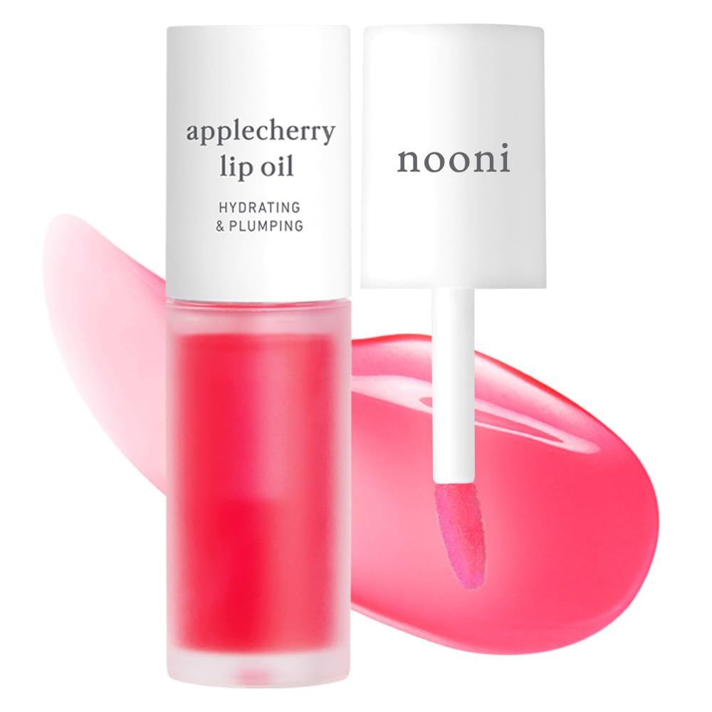 NOONI Korean Lip Oil - Applecherry | ติดทนนาน ชุ่มชื้น อวบอิ่ม ฟื้นฟูริมฝีปากแห้ง กันน้ํา ไม่หลุดลอก
