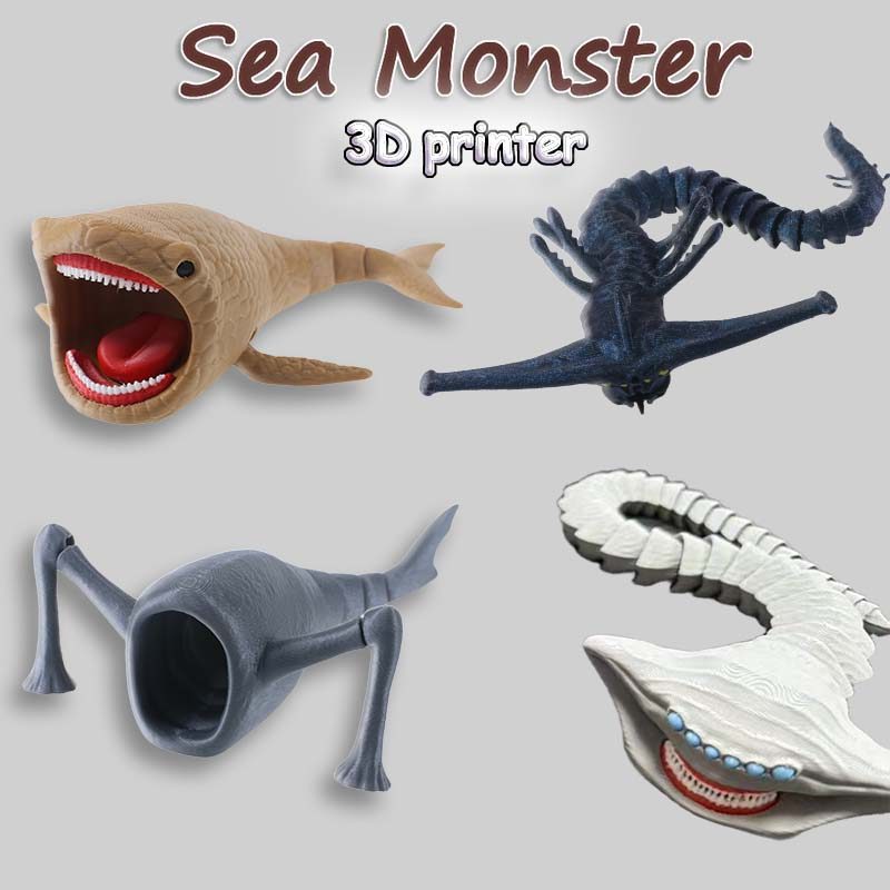 Cuero Sea Eater Articulion ของเล่น Sea Monster 3D เครื่องพิมพ์ Bloop Flish El Gran Maja Movable Joint รูป