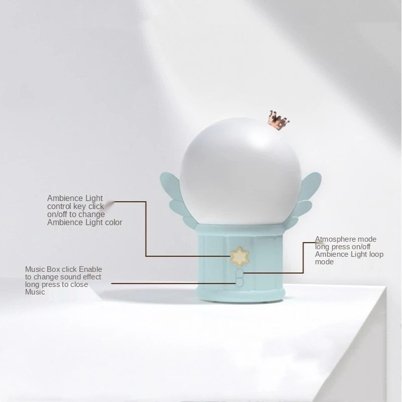 Bedroom Decoration Music Box Night Light USB Charging Bluetooth Audio Night Light LED Rotating Music