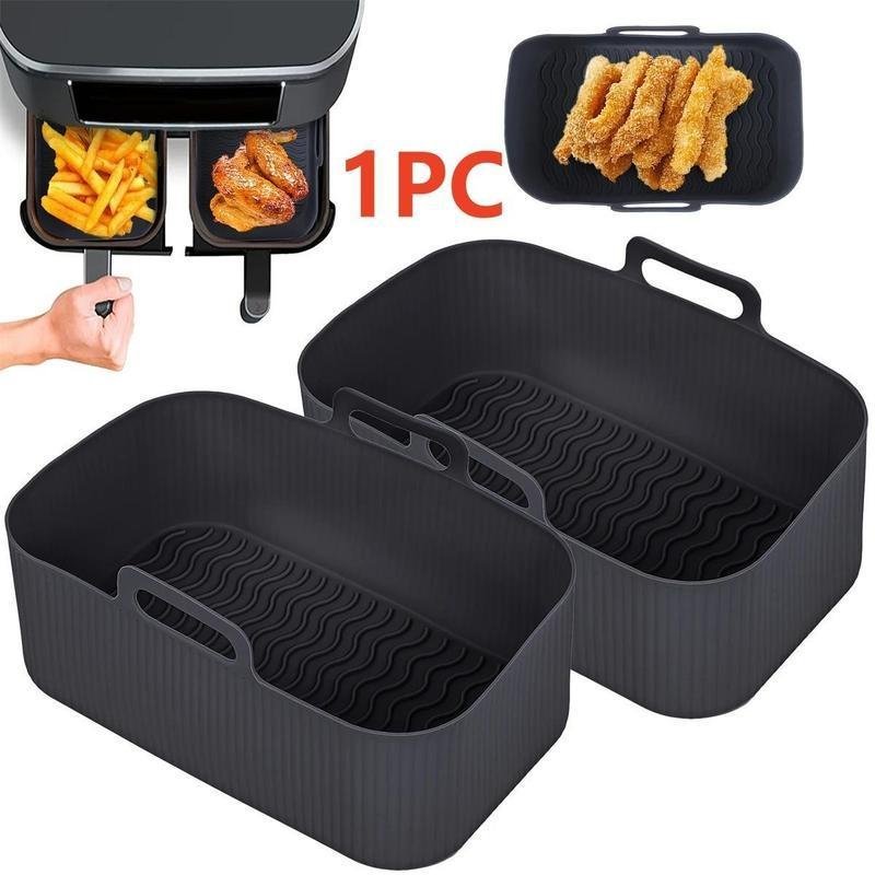 Air Fryer Silicone Pot, 1 Count Rectangular Air Fryer Silicone Tray, Baking Tray for Home Kitchen Di