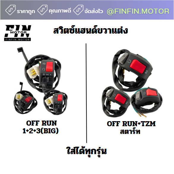 สวิตซ์ OFF-RUN ปะกับสวิทซ์แฮนด์ฝั่งขวา TZM / 123BIG