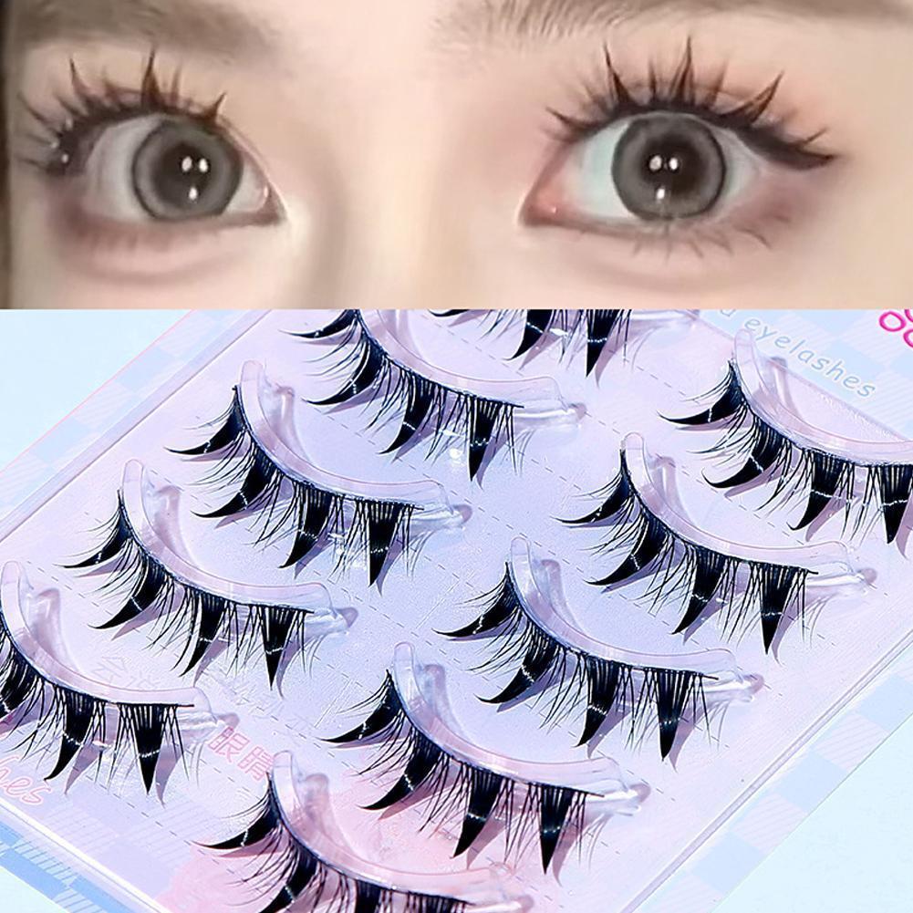 Cat-eye Lash Strip-สไตล์การ์ตูนผมธรรมชาติ Flow Lashes เต็มรูปแบบเริ่มต้น O8y2
