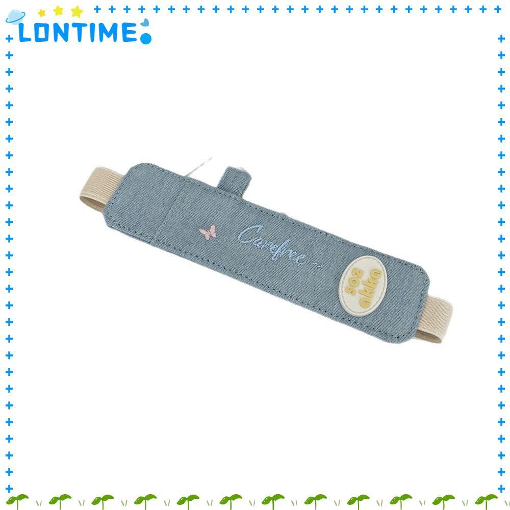 กระเป๋าใส่ปากกา LONTIME, ที่ใส่ปากกาป้องกันการสูญหายแบบเดนิม, ปลอกแขนปากกาอเนกประสงค์แบบยางยืดป้องกันการตกสไตล์เกาหลีสํานักงานโรงเรียน