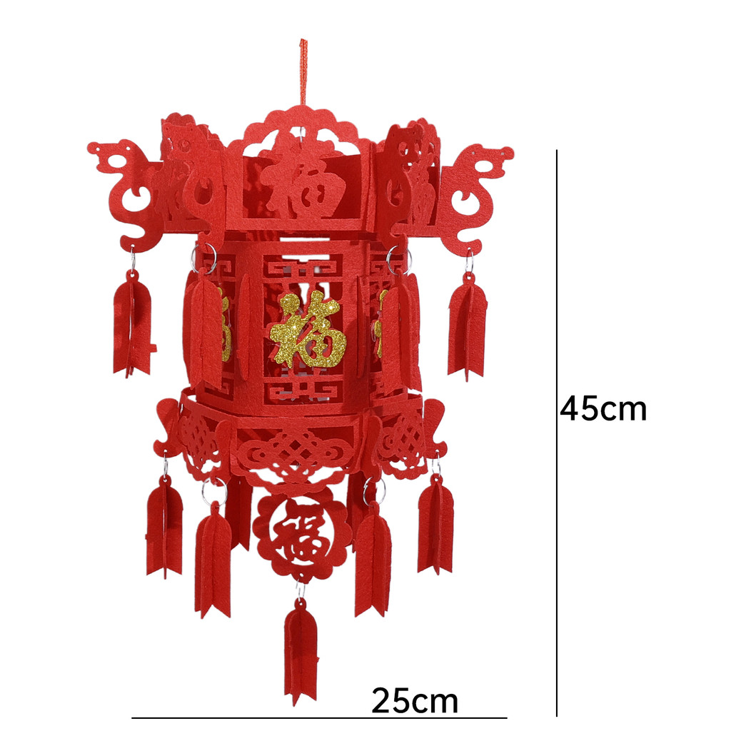 โคมไฟสีแดงตรุษจีนแบบกลวงพร้อมตัวละคร Fu สำหรับการตกแต่งในเทศกาลฤดูใบไม้ผลิ - รูปที่ 7