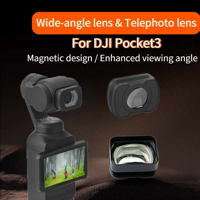 เลนส์มุมกว้างสําหรับเลนส์เทเลโฟโต้ DJI Pocket 3 สําหรับการออกแบบแม่เหล็ก DJI Pocket 3