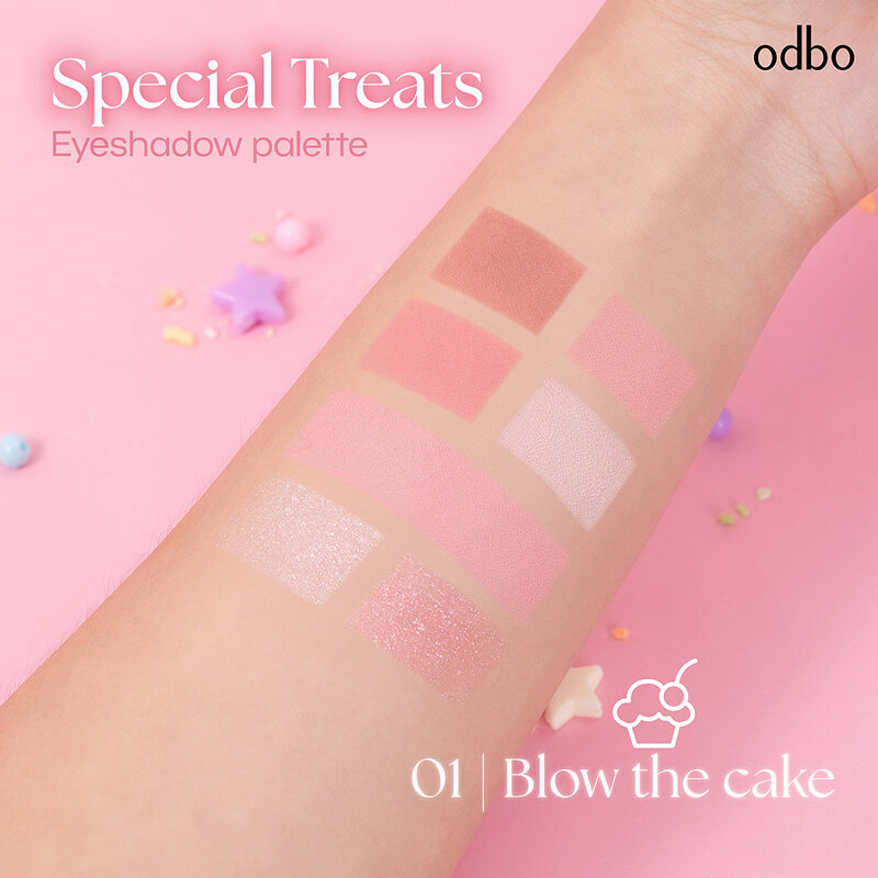 ODBO Special Treats Eyeshadow Palette 7g #2034-01 Blow The Cake โอดีบีโอ อายแชโดว์พาเลท 7 เฉดสี. - รูปที่ 4