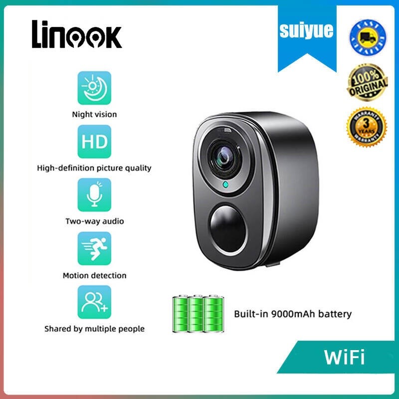 Linook 4MP 2K Builtin WiFi wireless security camera no plugin required motion detection weatherproof