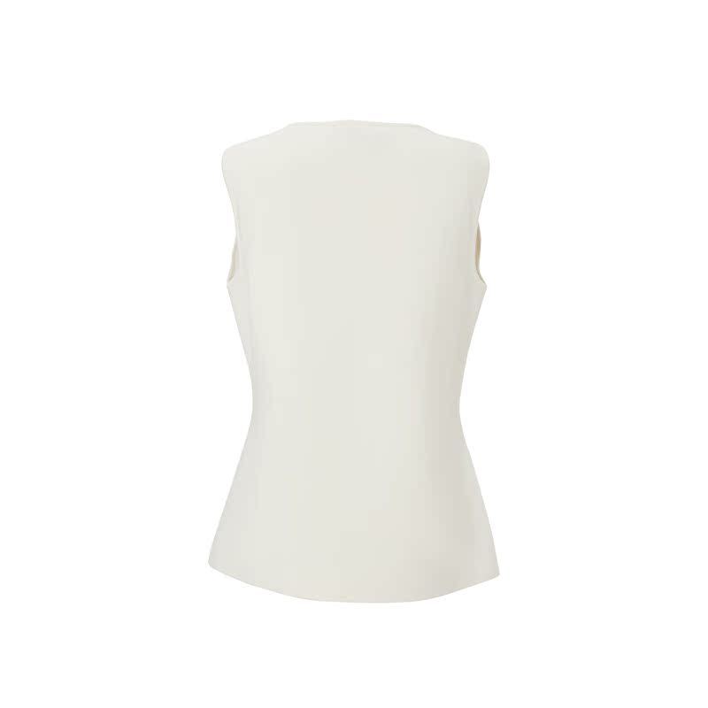 เสื้อแขนกุด Saint John สไตล์ถักสีขาวกุหลาบ K919QG1