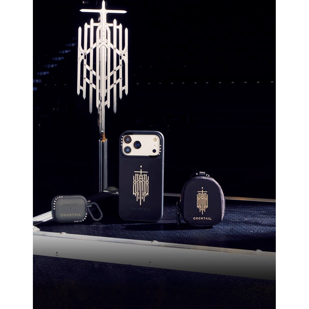 CASECASE X COCKTAILs โลโก้ Black & Sliver กระจกแม่เหล็กดูด iPhone สําหรับ iPhone 17 Air 16 15 14 13 12 Pro Max Plus Hard กลับกรณีกล่องแกะสลักโลโก้