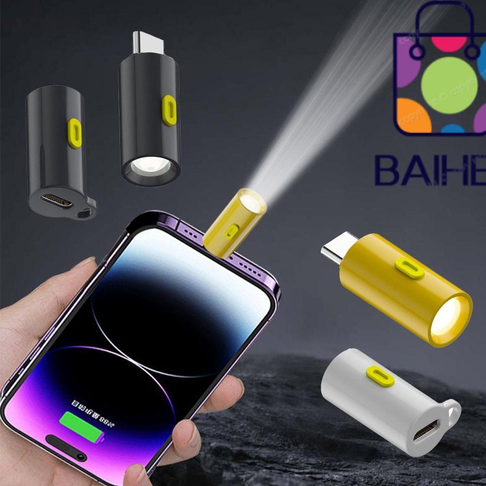 BAIHEE Type-C ไฟฉายขนาดเล็ก, แบบพกพา Plug and Play USB C โคมไฟฉุกเฉิน, พร้อมเชือกเส้นเล็ก 230 ไฟฉาย LED ความไวสูงแสงกลางแจ้ง