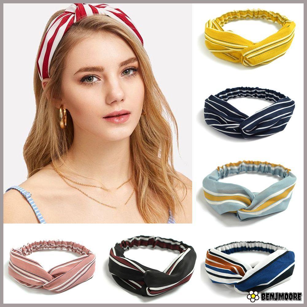 BENJMOORE Bohemian Hairbands Fashion Head Wrap Cross Knot Girls Hair Bands