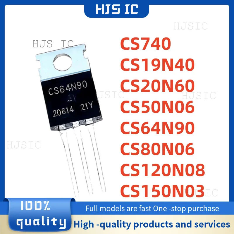 5PCS CS19N40 CS120N08 CS80N06 CS64N90 CS50N06 CS150N03 CS20N60 CS740 TO-220 Field Effect ทรานซิสเตอร