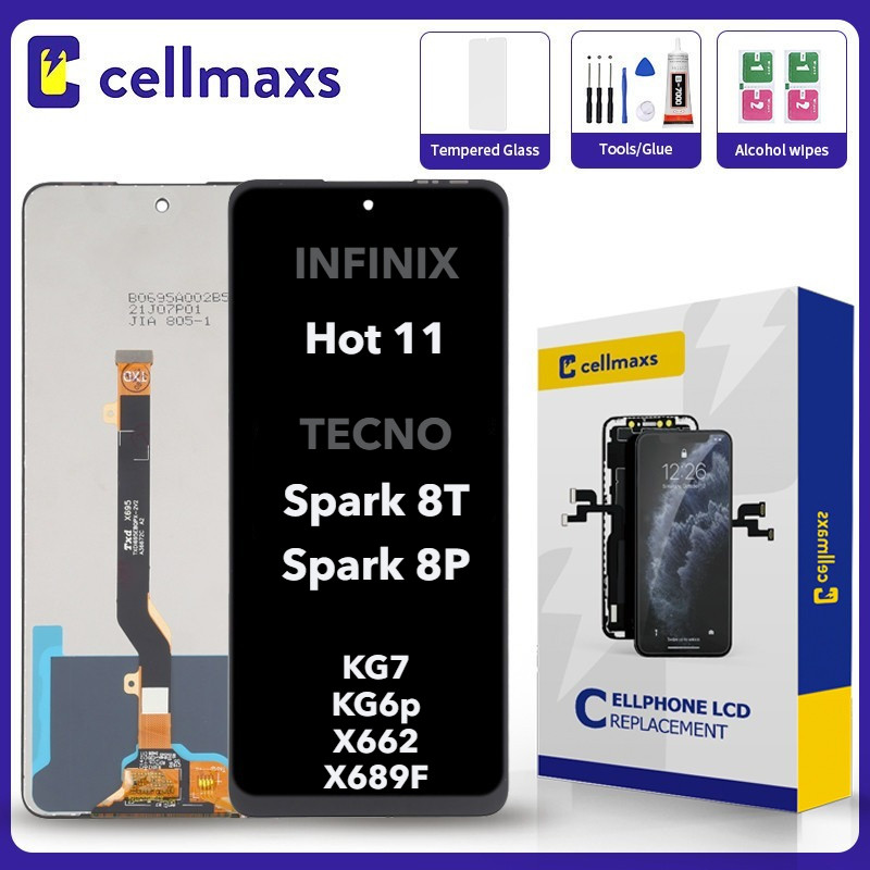 สําหรับ INFINIX Hot 11 TECNO Spark 8T 8P X662 X662B X689F KG6p KG7 KG7H KG7n LCD หน้าจอสัมผัสเปลี่ยน