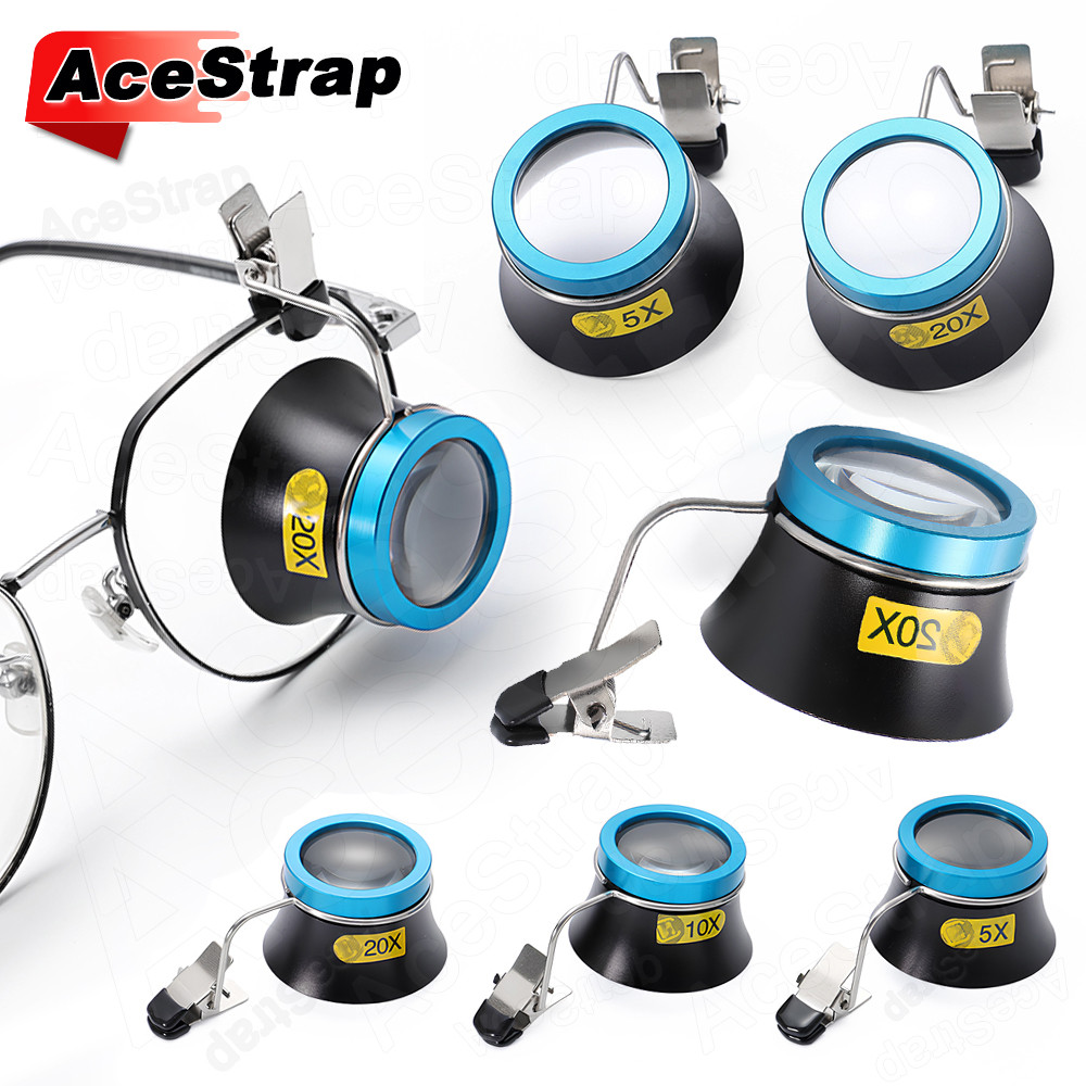 5X 10X 20X แว่นขยายแว่นตา Clip-On Eye Loupe เลนส์ขยายช่องมองภาพแบบพกพากระบวนการดําเนินงานนาฬิกาซ่อมเครื่องมือ