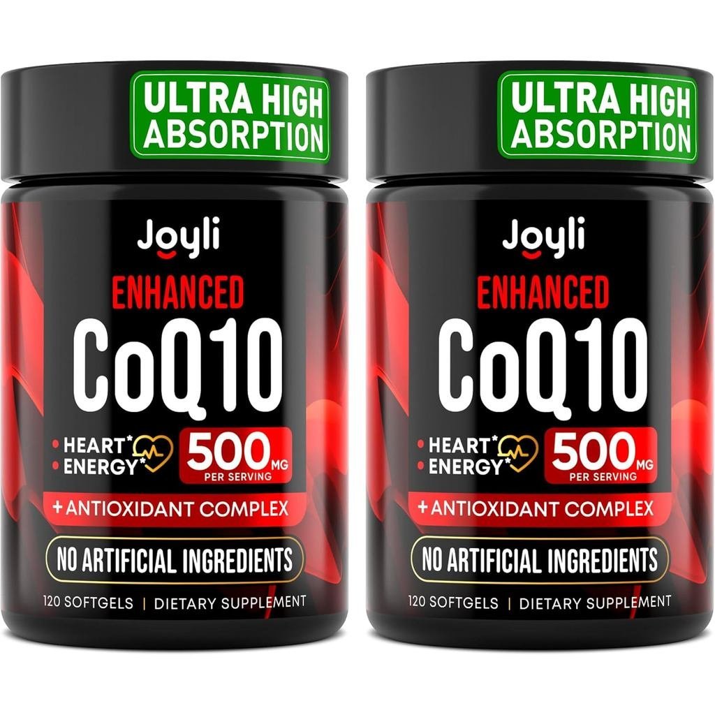 JOYLI Nutrition 2 Pack CoQ10 500mg - อาหารเสริม Coenzyme Q10 ดูดซึมสูง - Co Q 10 สําหรับ Energy & Vi