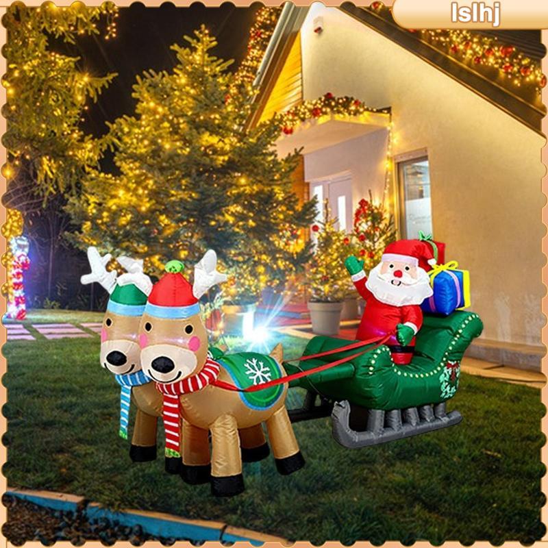 [Lslhj] คริสต์มาส Inflatable Xmas Decor ตลก 7.87ft Prop กันน้ํา Santa Claus ตกแต่งสําหรับ Backyard M