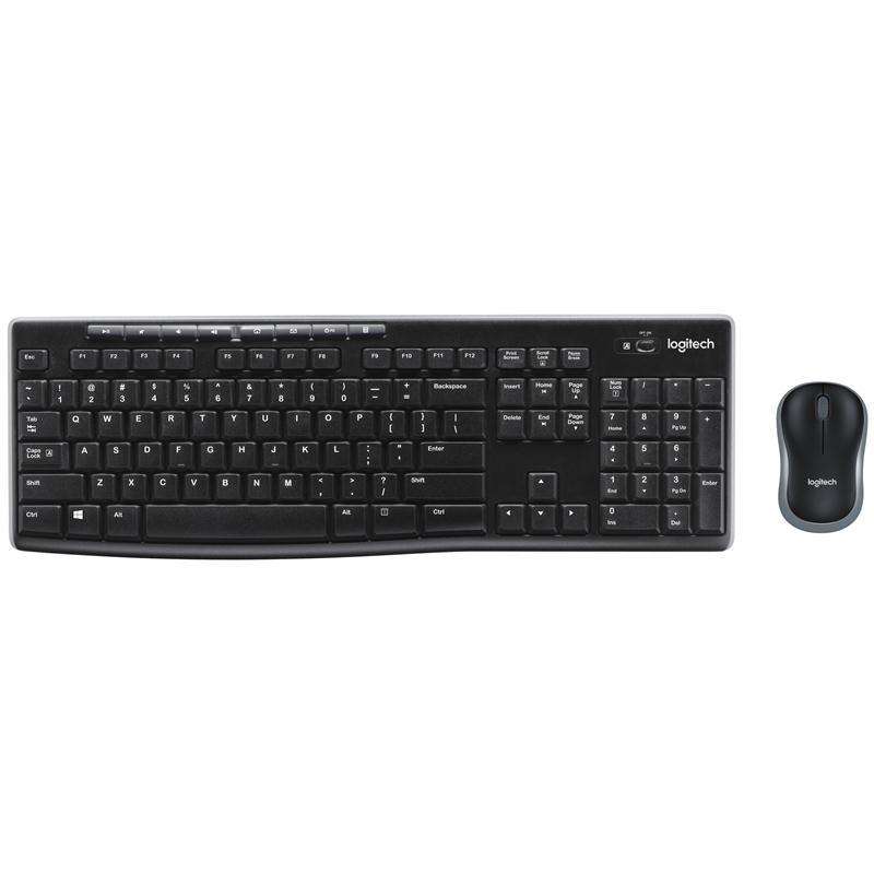 LOGITECH ชุดคีย์บอร์ดและเมาส์ไร้สาย รุ่น MK220 สีดำ
