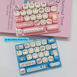 HabitatPort 26 Key Dpression คีย์บอร์ดน่ารัก Fidget ของเล่น Creative Office ตกปลา Artifact สําหรับความเครียดบรรเทา th
