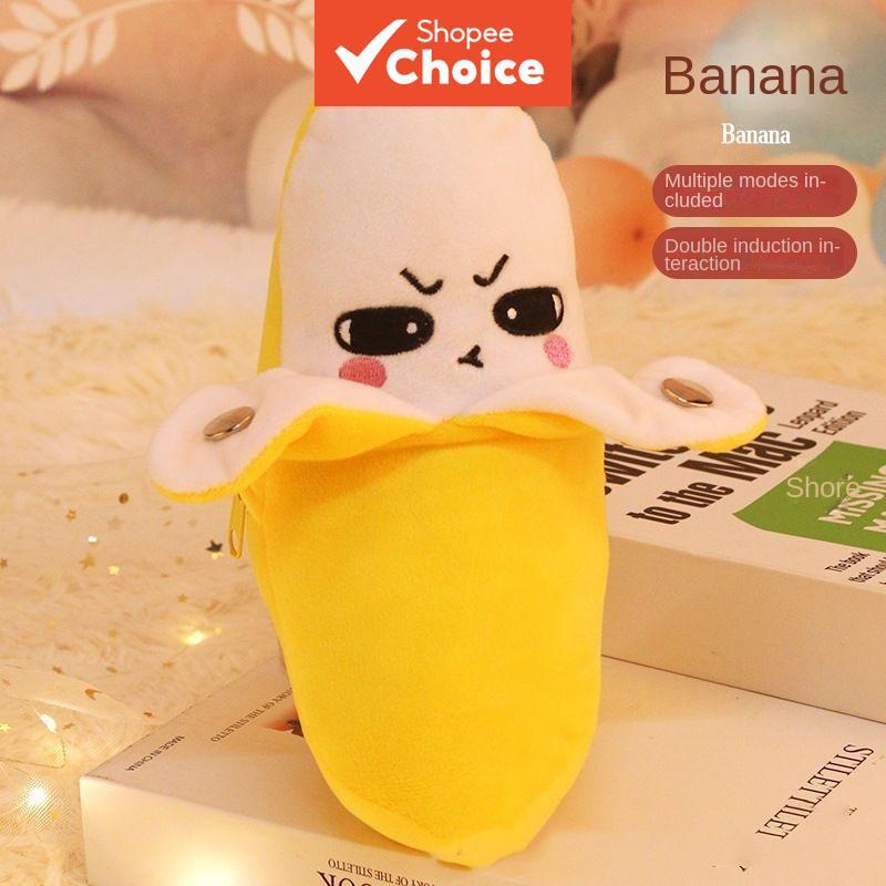 ของเล่นตุ๊กตากล้วยพร้อมเพลงเซ็นเซอร์ตรวจจับการเคลื่อนไหว,ตุ๊กตาสัตว์ยัดไส้นุ่มสําหรับทารกแรกเกิด,วันเกิดแบบโต้ตอบ